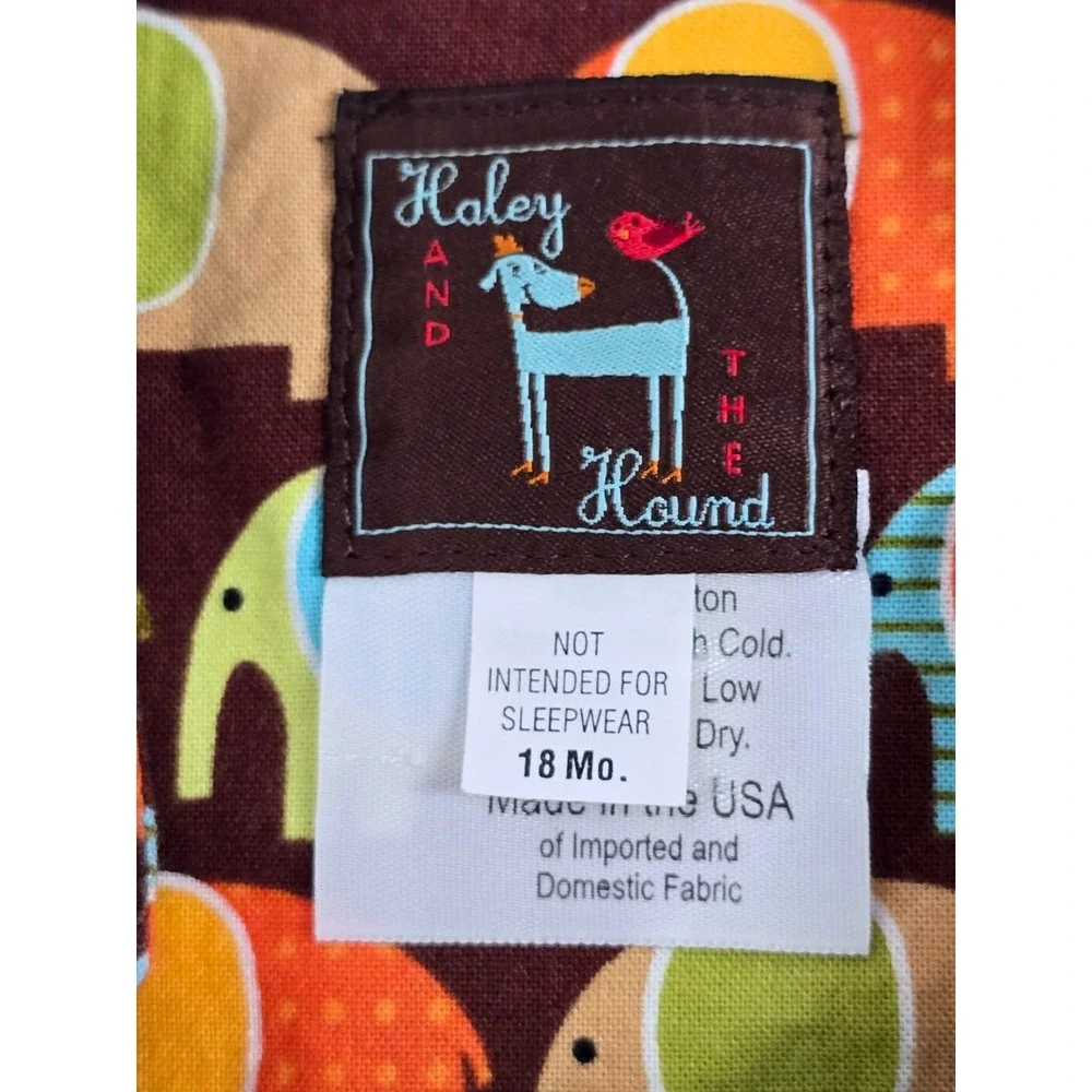 Haley and the Hound Sleeveless Romper 18 Months Elephants Animals Unisex Brown